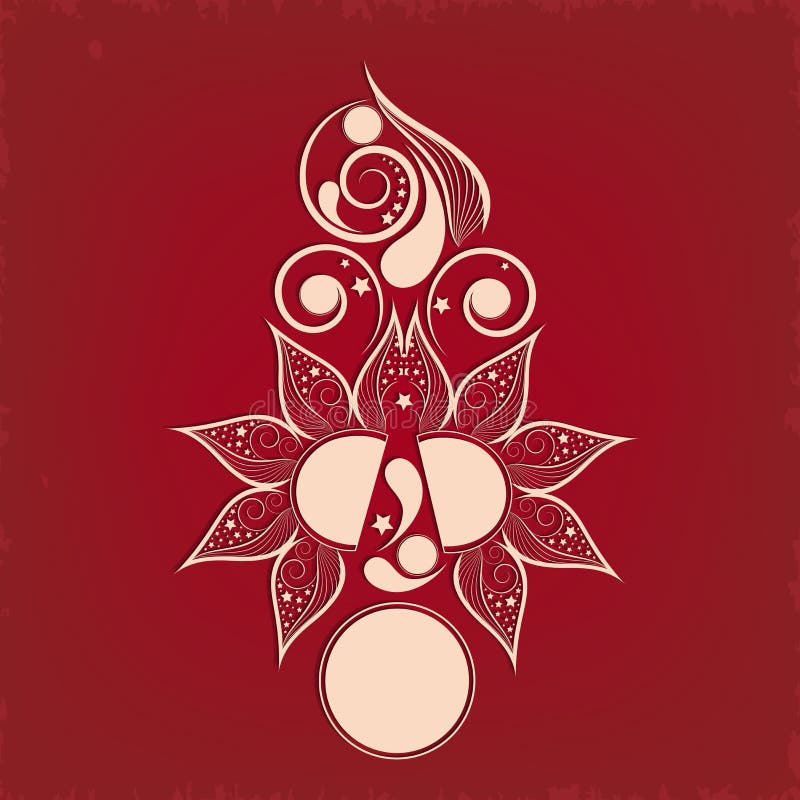 Shiny light red colour Tattoo of floral decoration. royalty free illustration Shiny light red colour Tattoo of floral decoration. royalty free illustration