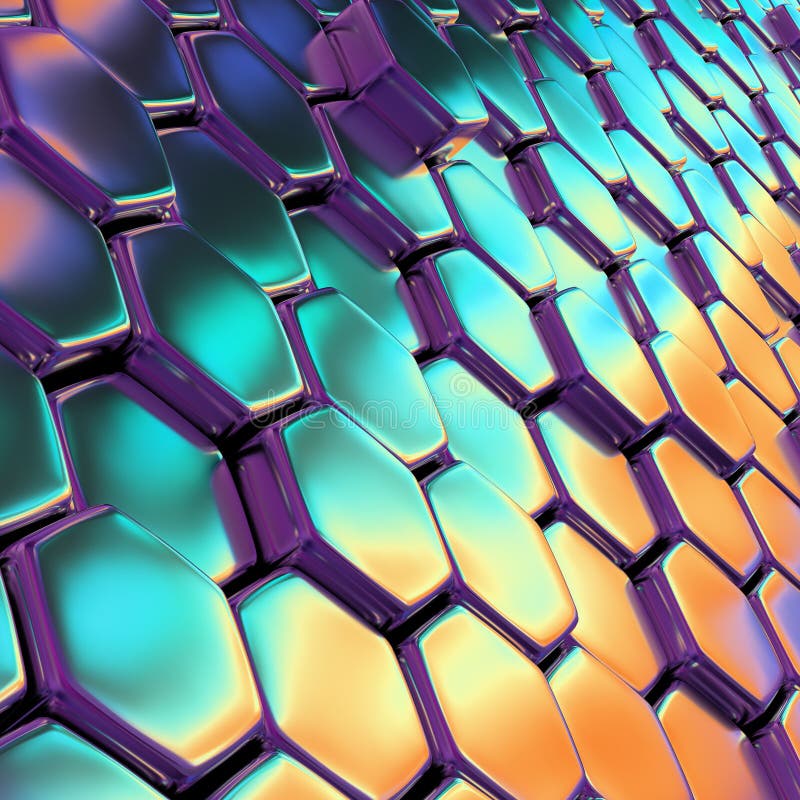 Shiny metal hexagons stock illustration. Illustration of dawn 273759510