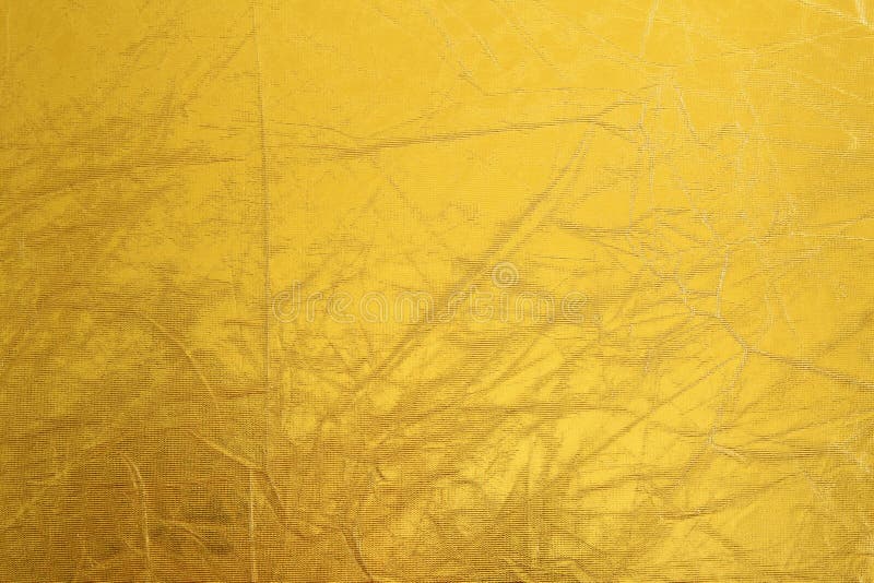 Shiny Metal Yellow Texture Background. Metallic Pattern Stock Photo