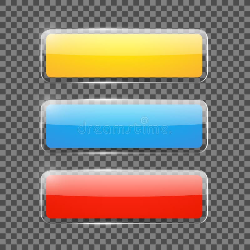 Shiny rectangular web banners or buttons