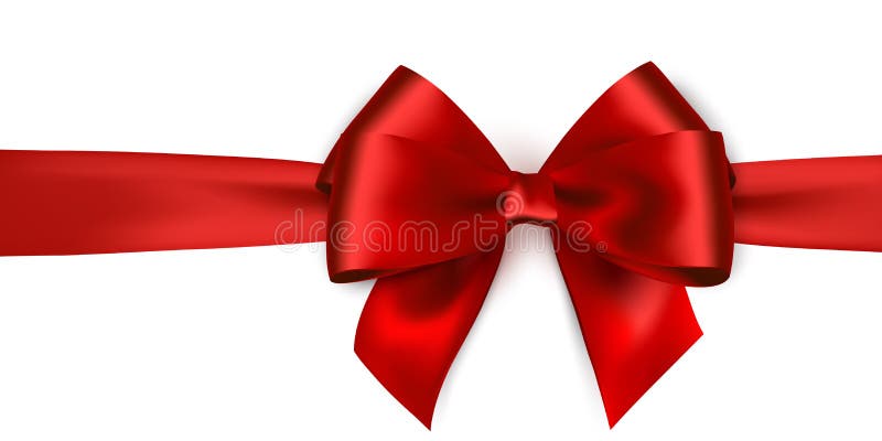 Set of Red Bows Isolated on White. Beautifully Tied Shiny Satin with Gold  Ribbon Stock Vector - Illustration of concept, beautiful: 164756375