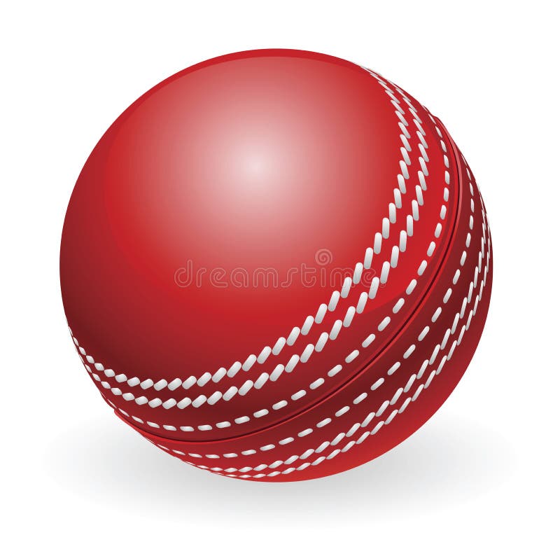 Shiny red traditional cricket ball stock illustration Shiny red traditional cricket ball stock illustration
