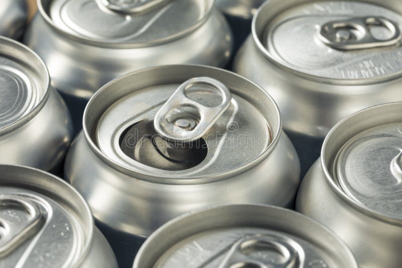 Shiny Silver Aluminum Soda Cans