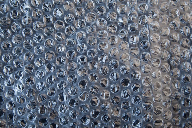 Shiny Silver Bubble Wrap Background.