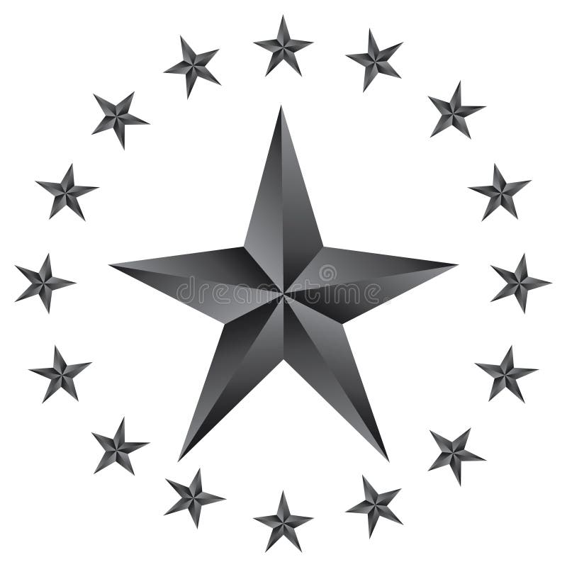 Shiny Stars. Form of first. Illustration for design on white background stock illustration