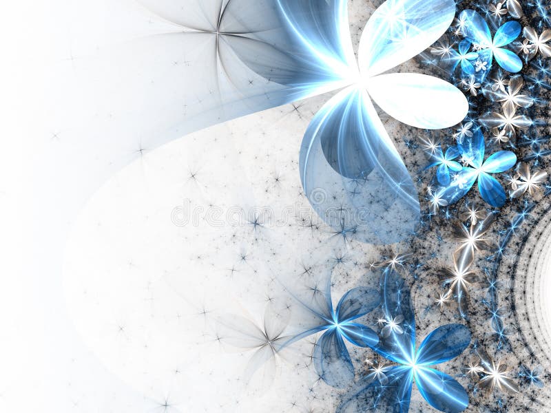 Shiny winter themed fractal flowers