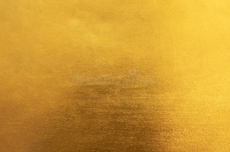 Shiny Yellow Leaf Gold Metal Texture and Background Stock Photo Image