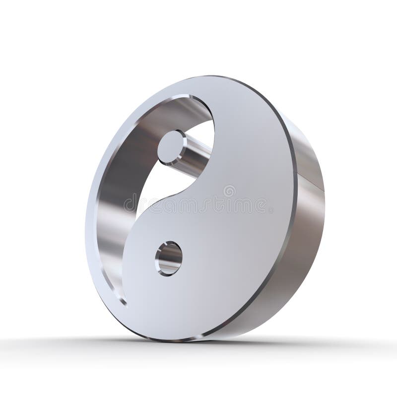 Shiny Yin Yang Symbol stock illustration