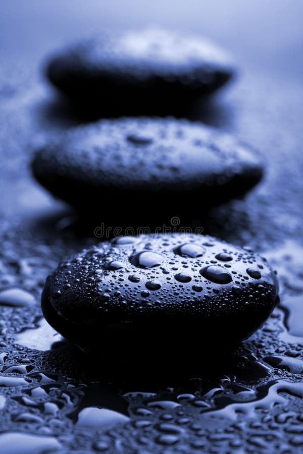 Shiny Zen Stone with Water Drops Stock Photo Image of asia, japan