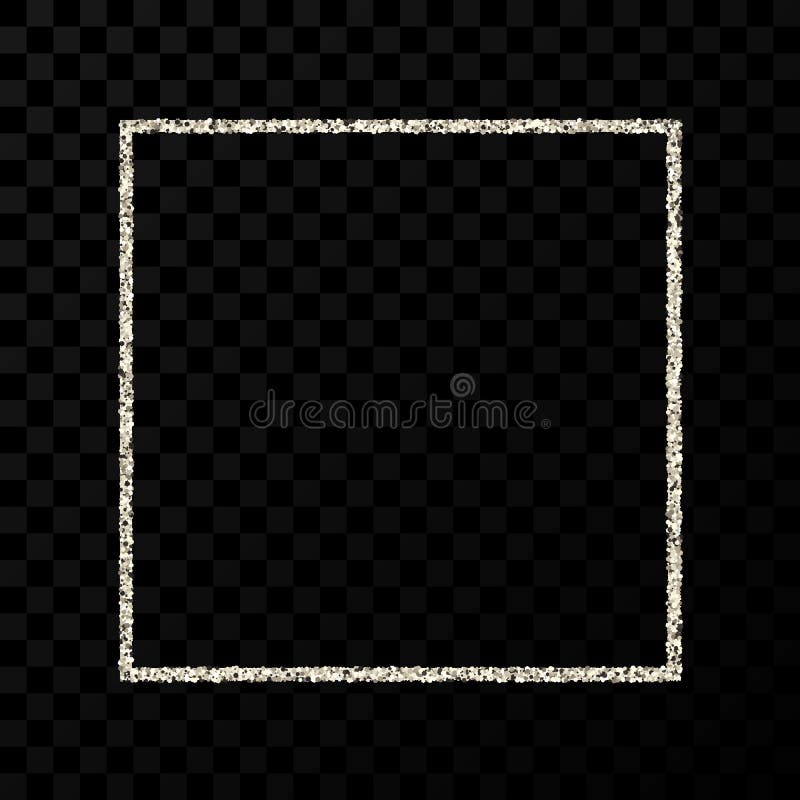 Silver Glitter Frame with Shiny Sparkles Stock Vector Illustration of