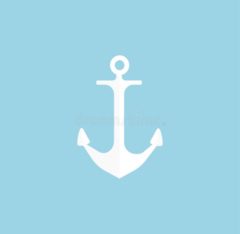 Anchor icon isolated on blue vector illustration Anchor icon isolated on blue vector illustration