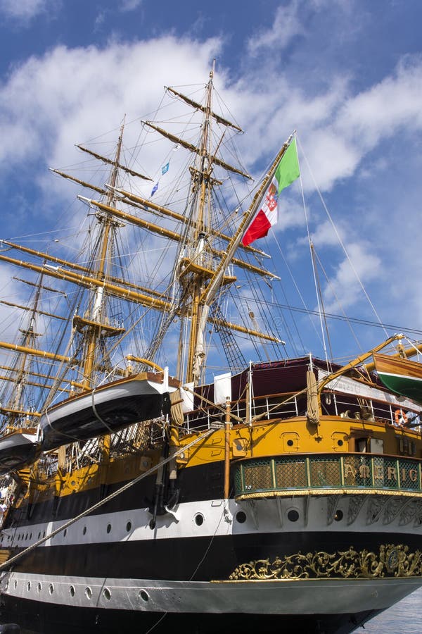 Ship Amerigo Vespucci stock photo. Image of wood, mast - 73806882