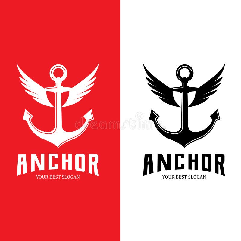 Ship Anchor Logo Icon Vector, Port, Retro Design Illustration Stock
