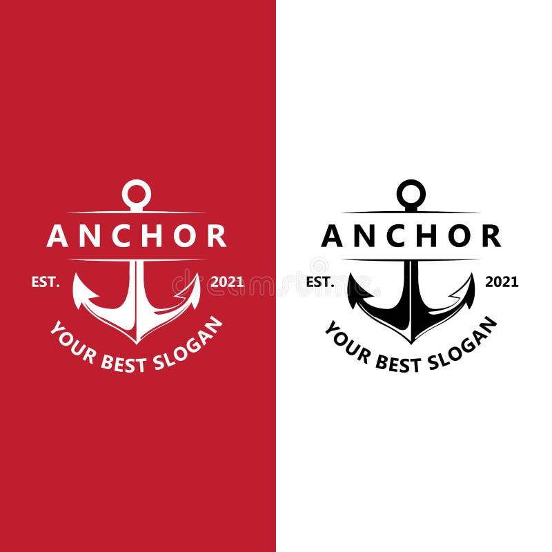 Ship Anchor Logo Icon Vector, Port, Retro Design Illustration Stock
