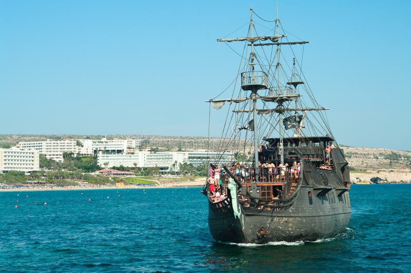 Ship the Black Pearl in Agia-Napa, Cyprus royalty free stock photo