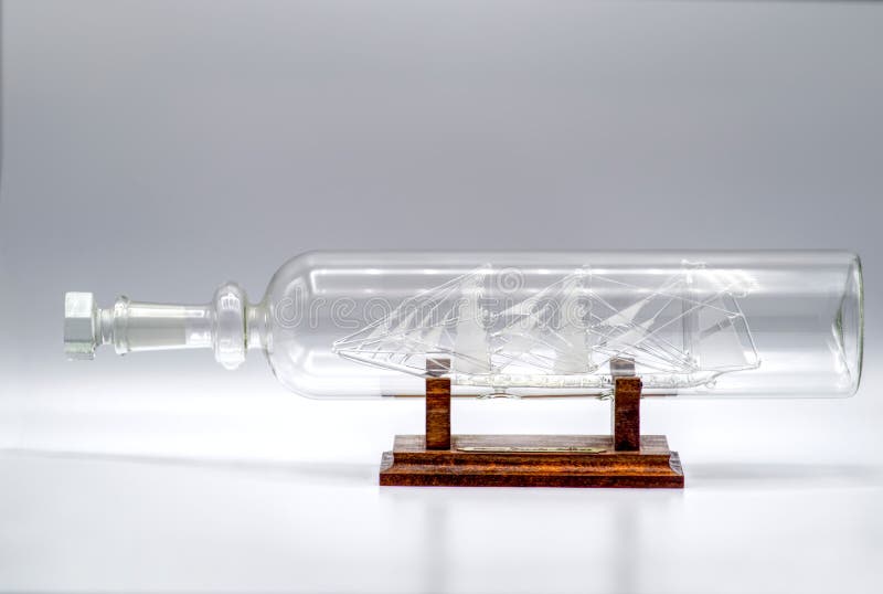 Ship In A Bottle Stock Image. Image Of Light, Transparent - 141389465