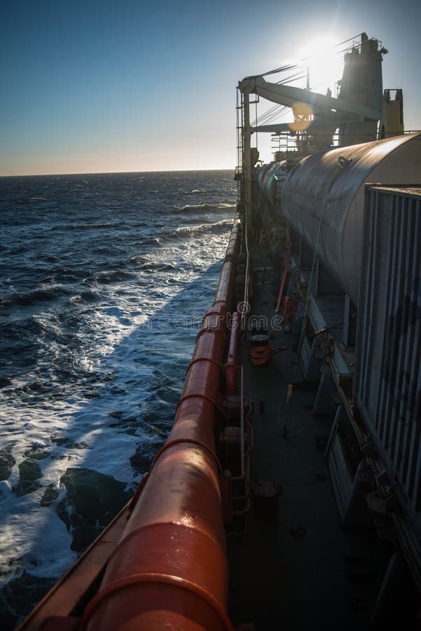 A ship with cargo in the sea. stock photography A ship with cargo in the sea. stock photography