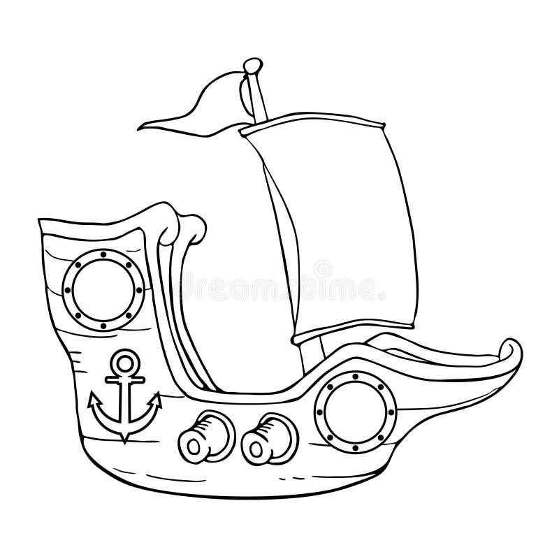 Ship hand illustration royalty free illustration