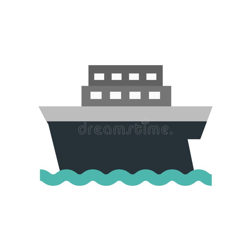 Ship icon vector sign and symbol isolated on white background, Ship logo concept stock illustration