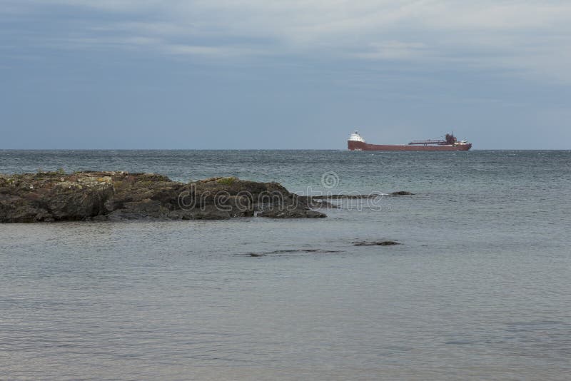Ship on Lake Superior stock image. Image of lake, great 27259527