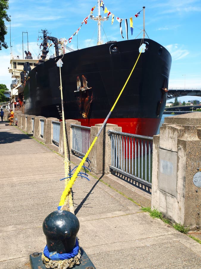 Ship moored, Portland OR. stock photo. Image of river 19850892