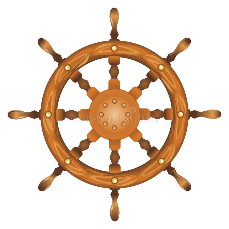 Ship navy wheel isolated