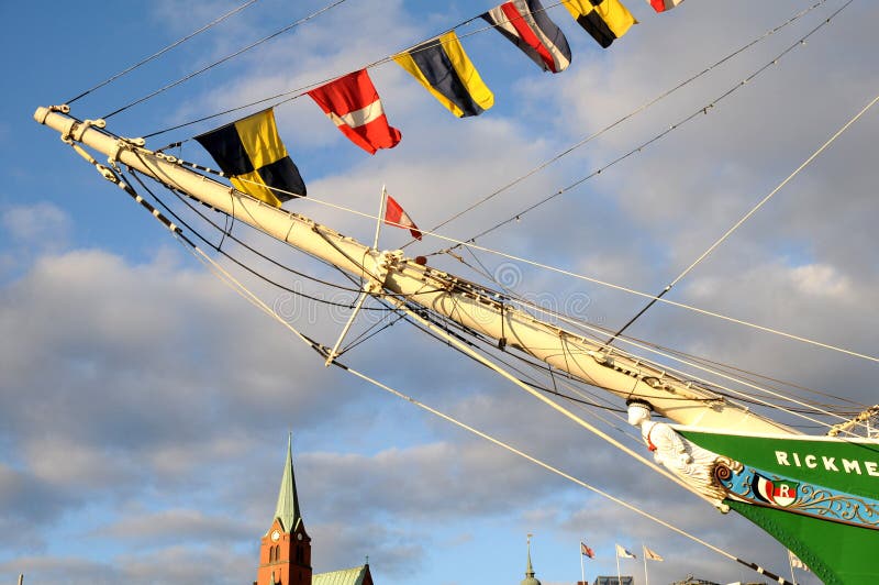 Ship Rickmer Rickmers in Hamburg port - figurehead