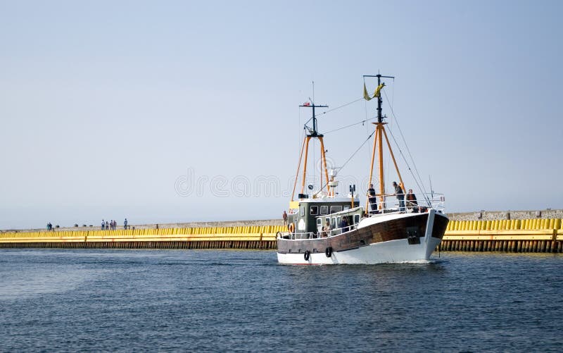 Ship on river.