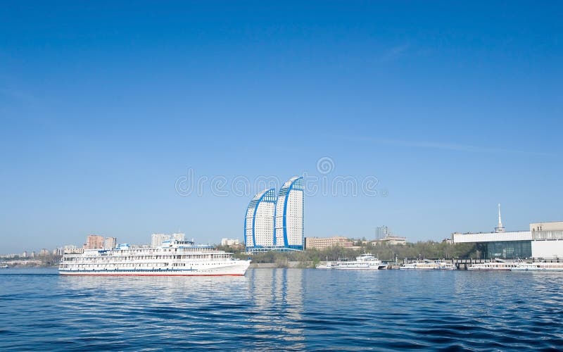 Ship and river port