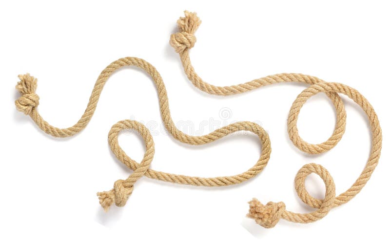 Simple White Rope Isolated Stock Photo, Picture and Royalty Free