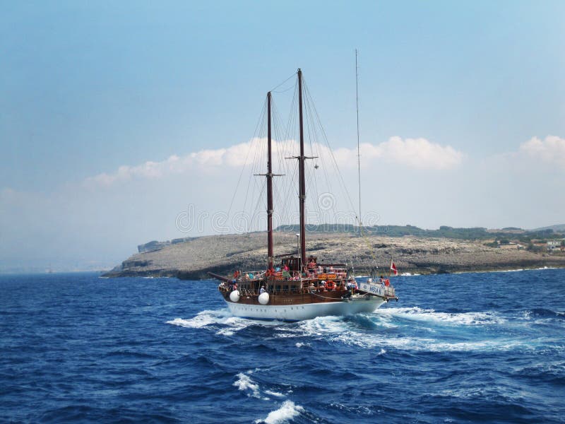 Ship on the sea around malta royalty free stock photo Ship on the sea around malta royalty free stock photo