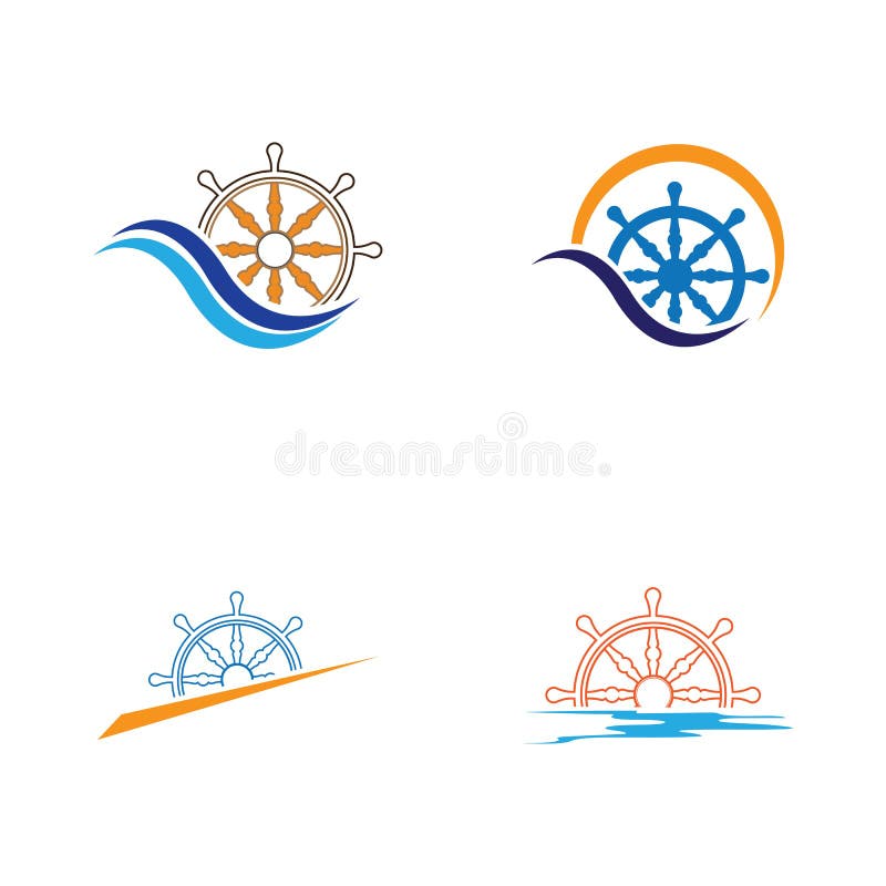 Ship Steering Logo Vector Icon Illustration Template Design Stock ...