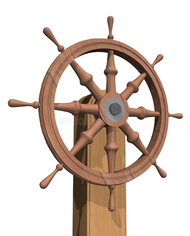 Ship Steering Wheel Drawing Vector Illustration Stock Vector