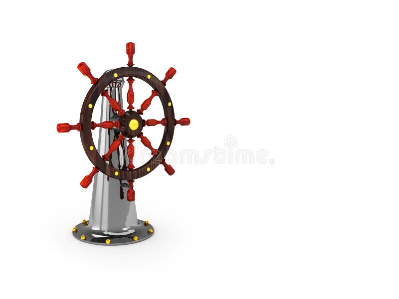 Ship steering wheel 3d Illustration royalty free illustration Ship steering wheel 3d Illustration royalty free illustration