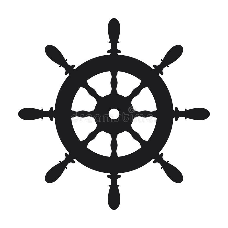 Ship Wheel with Banner. Nautical Emblem Stock Vector Illustration of