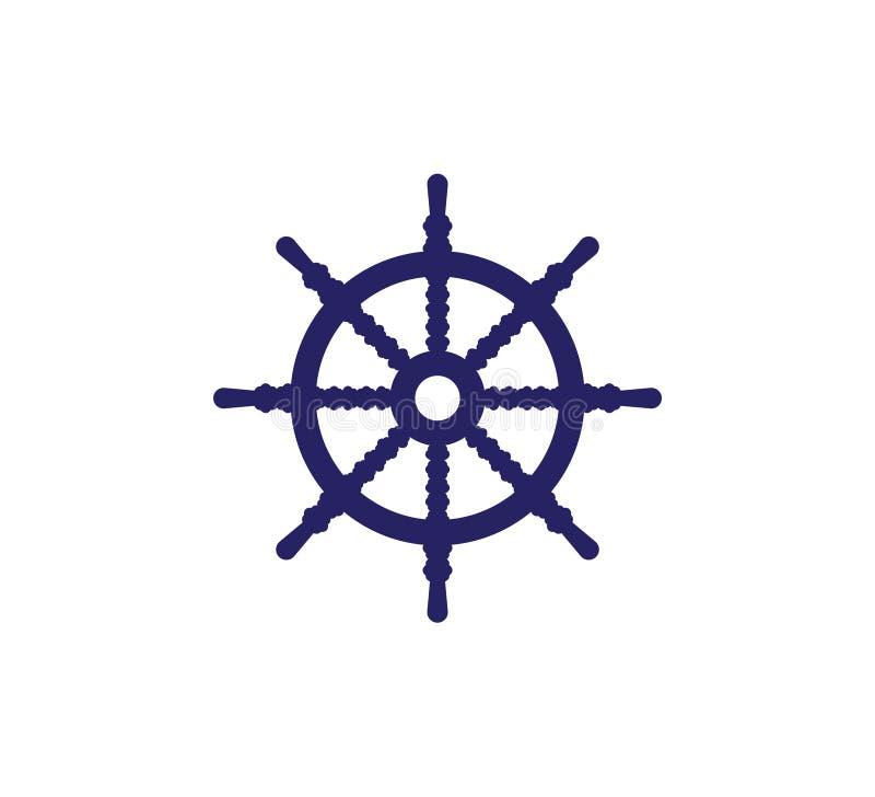 Ship Steering Wheel Nautical Maritime Sail Boat Theme Vector Logo
