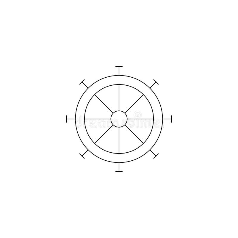 Ship Steering Wheel Outline Icon Stock Vector Illustration of marine