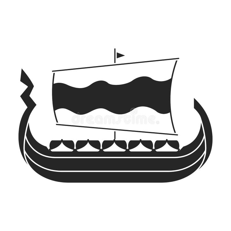 Ship Viking Vector Icon.Black Vector Icon Isolated on White Background ...