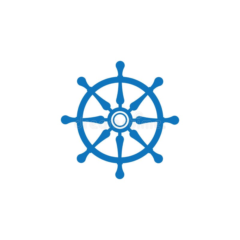 Ship Wheel Steering Symbol Vector Icon Stock Vector Illustration of