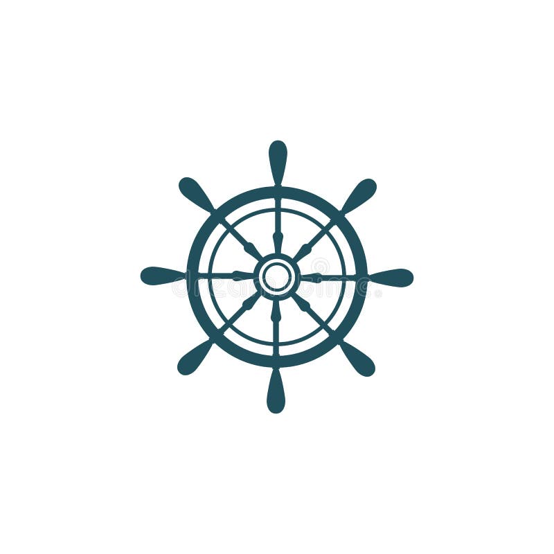 Ship Wheel Steering Symbol Vector Icon Stock Vector Illustration of