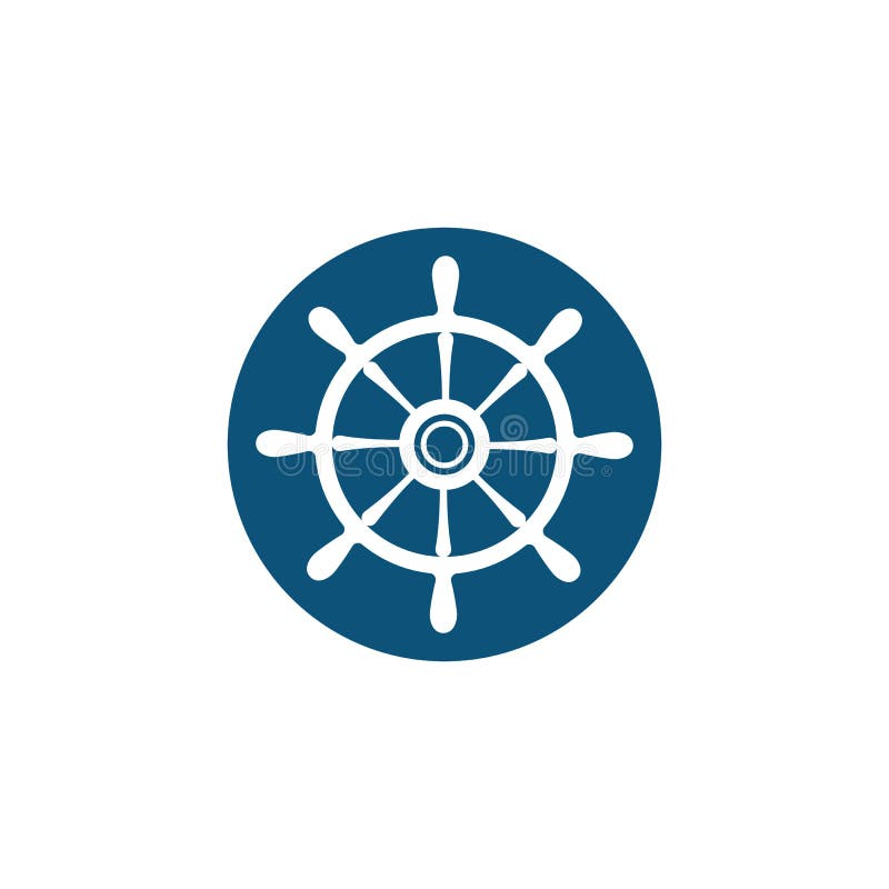 Ship Wheel Steering Symbol Vector Icon Stock Vector Illustration of