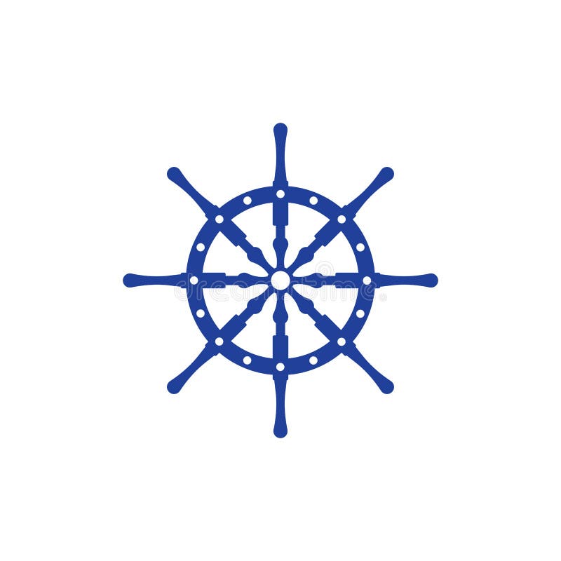 Ship Wheel Steering Symbol Vector Icon Stock Vector Illustration of