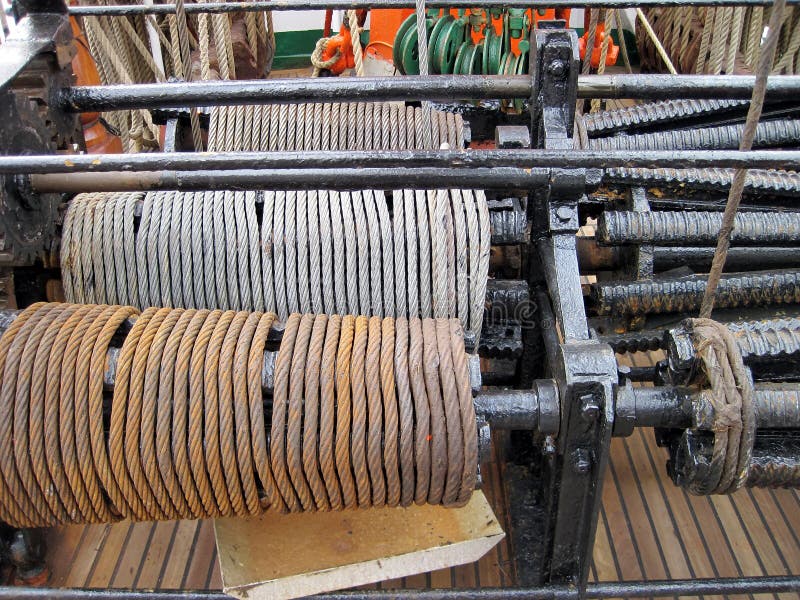 Ship Winch with Steel Cable Stock Image Image of spool, marine 20832357