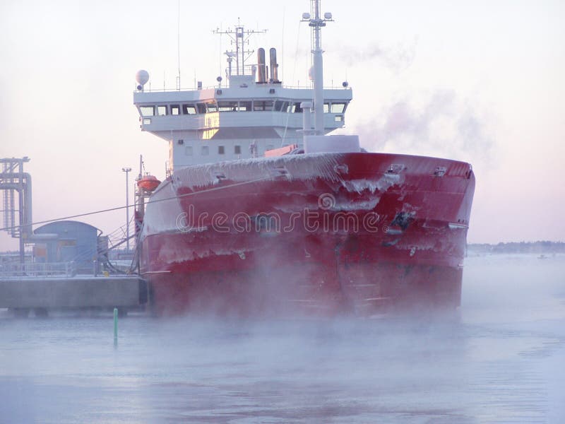 Ship in winter