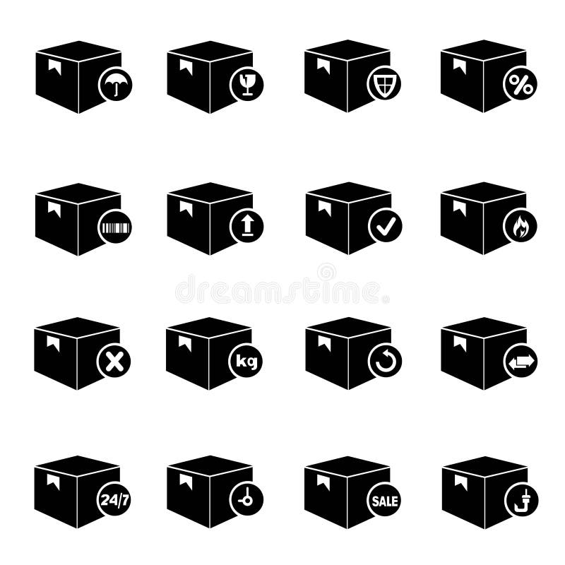 Shipping box icons stock vector. Illustration of direction - 36445912