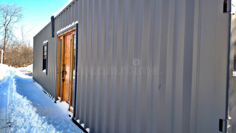 Very Simple, Basic Shipping Container Home - Grey