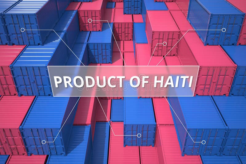 Shipping Containers with Goods from Haiti. Production Related 3D