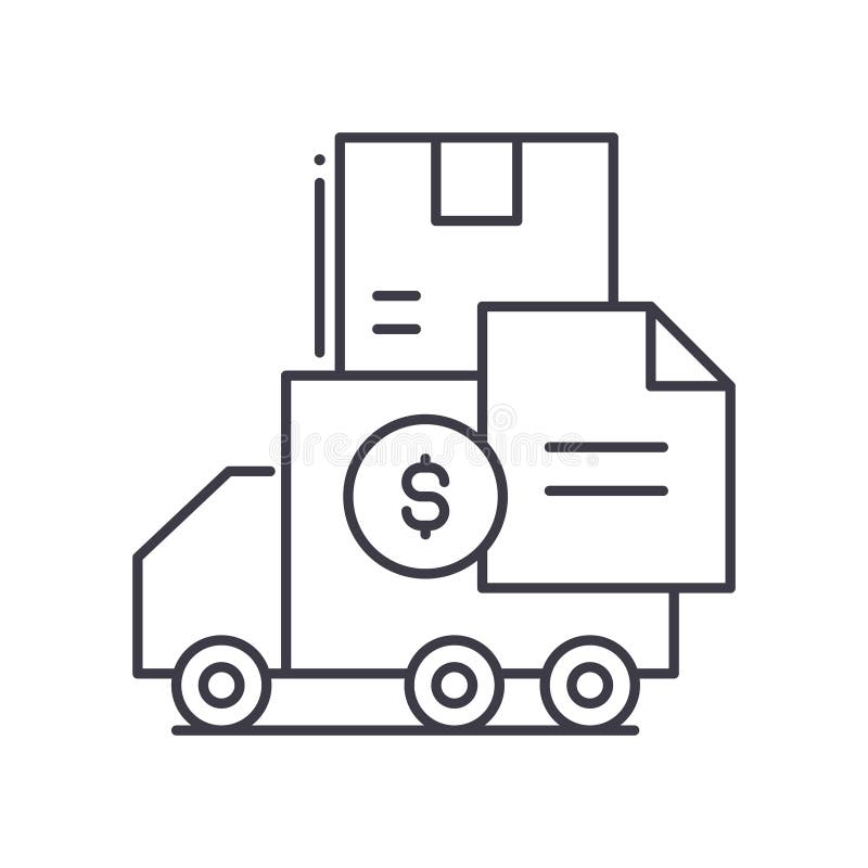 Shipping cost icon, linear isolated illustration, thin line vector, web design sign, outline concept symbol with stock illustration