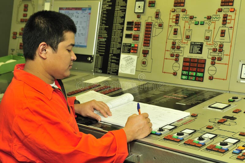 A shipping engineer stock photo