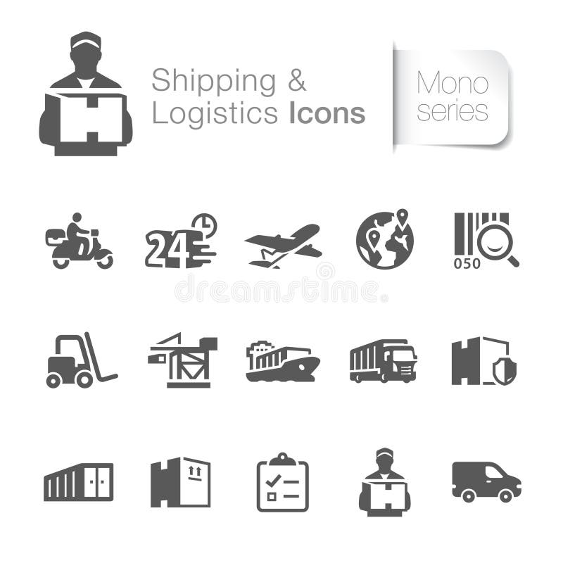 Shipping & logistics related icons.